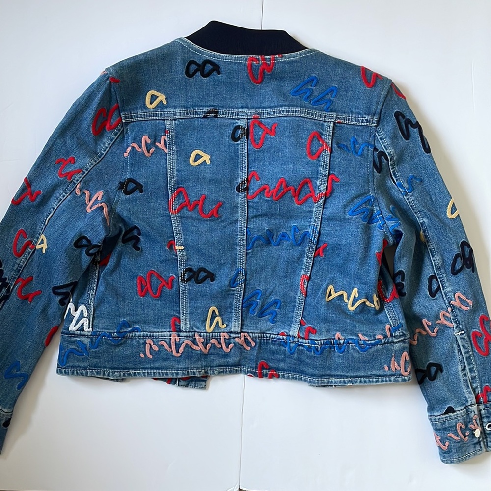 Grey Jason Wu Scribbled Denim Jacket 6 - image 8